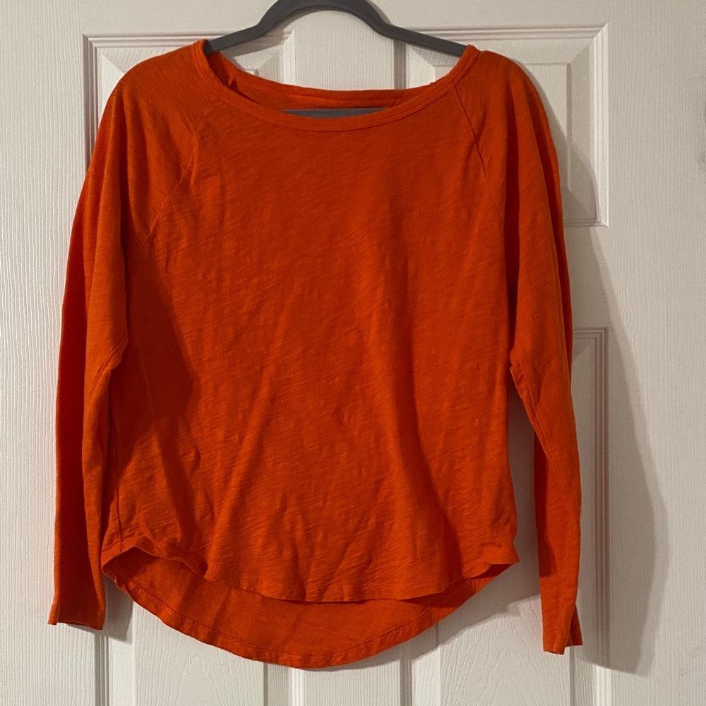 GAP Vibrant Orange Long Sleeve Top 100% Cotton Size S